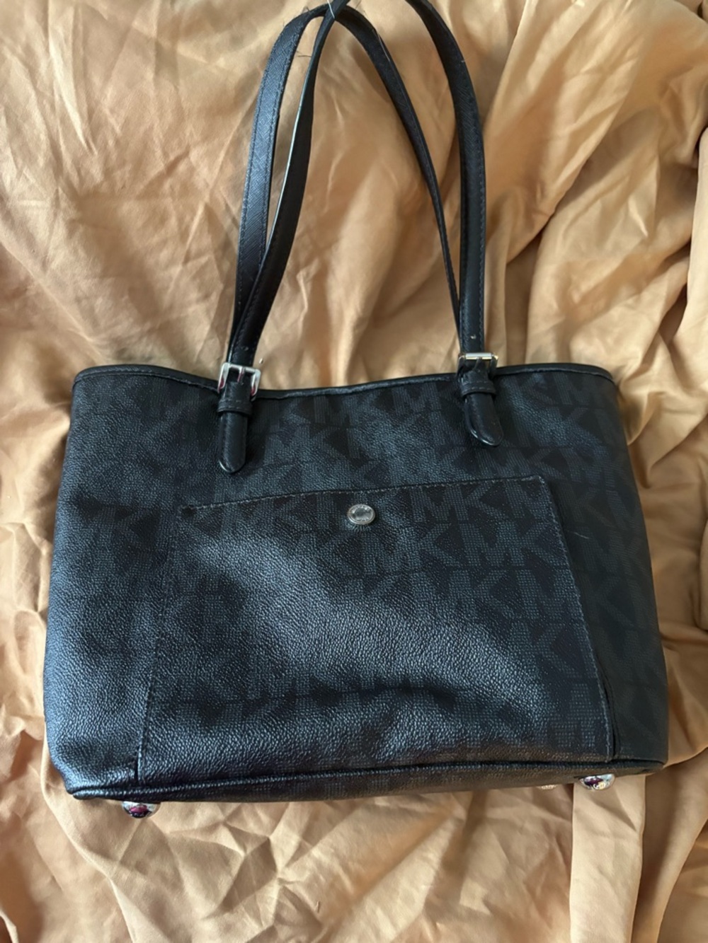 Michael Kors Black MK Logo Double-Handle Tote